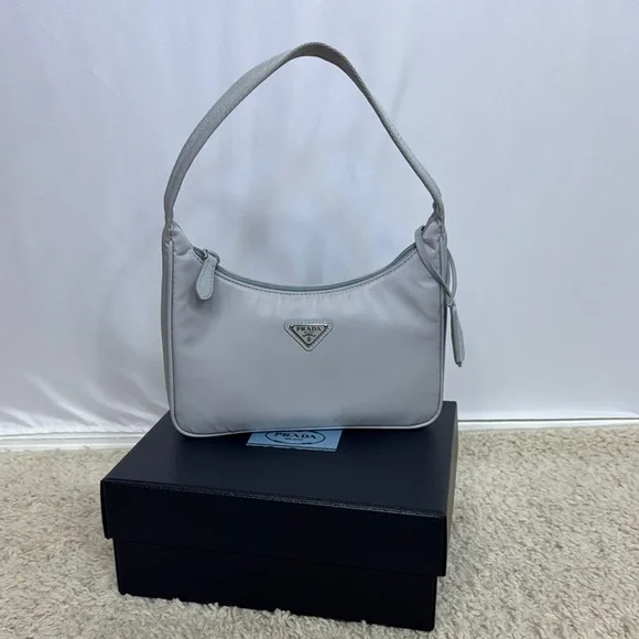 Prada Re-Edition 2000 Re-Nylon Mini Bag Cornflower Silver-tone - Picture 2 of 16